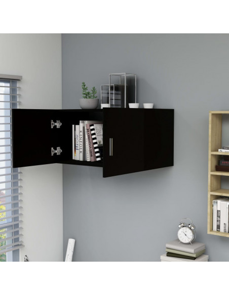 Armadietto da Parete Nero 80x39x40 cm in Legno Multistrato