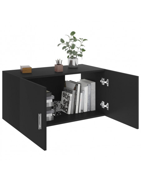 Armadietto da Parete Nero 80x39x40 cm in Legno Multistrato