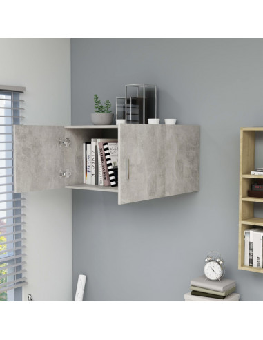 Armadietto Parete Grigio Cemento 80x39x40 cm Legno Multistrato
