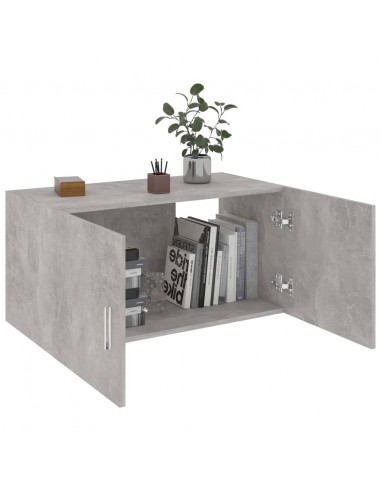 Armadietto Parete Grigio Cemento 80x39x40 cm Legno Multistrato