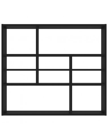 Scaffale a Parete Nero 90x16x78 cm in Legno Multistrato