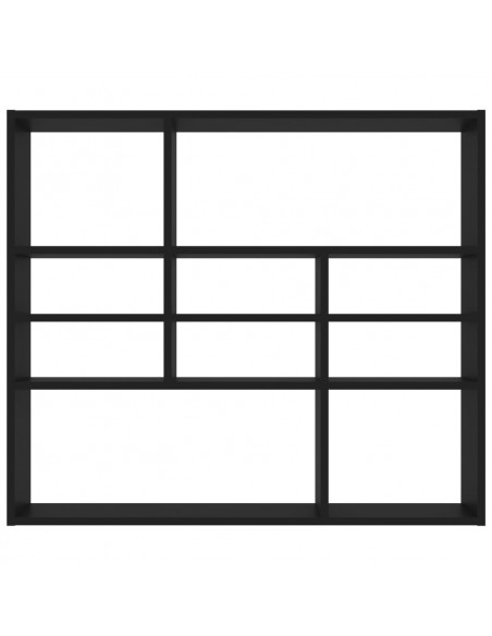 Scaffale a Parete Nero 90x16x78 cm in Legno Multistrato