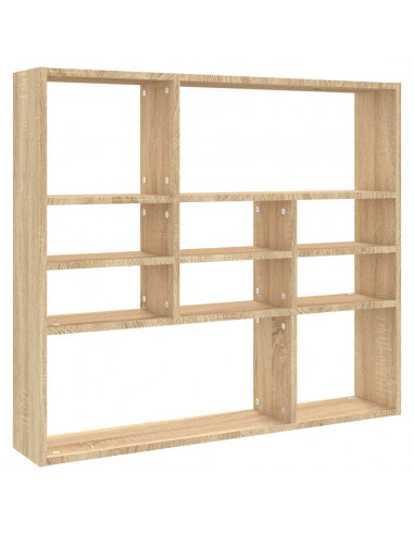 Scaffale a Parete Rovere Sonoma 90x16x78cm in Legno Multistrato