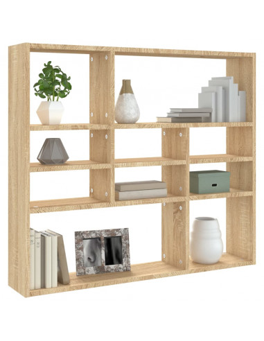 Scaffale a Parete Rovere Sonoma 90x16x78cm in Legno Multistrato