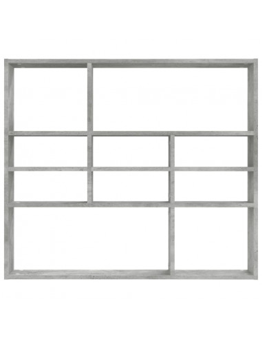 Scaffale a Parete Grigio Cemento 90x16x78 cm Legno Multistrato