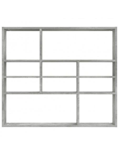Scaffale a Parete Grigio Cemento 90x16x78 cm Legno Multistrato