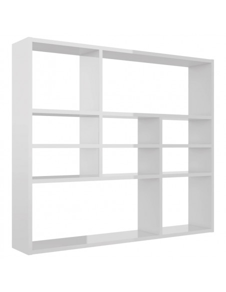 Scaffale a Parete Bianco Lucido 90x16x78 cm Legno Multistrato
