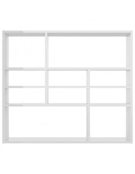 Scaffale a Parete Bianco Lucido 90x16x78 cm Legno Multistrato