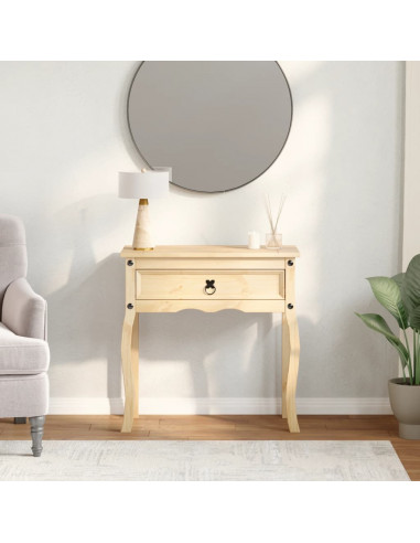 Tavolino Consolle Corona 73x35x73 cm in Legno Massello di Pino