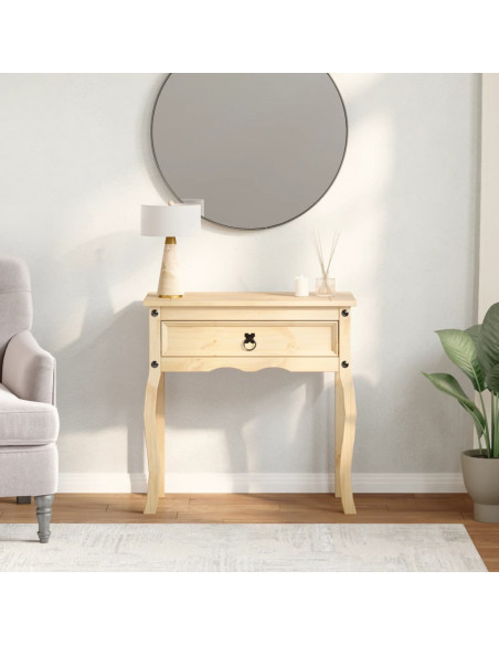 Tavolino Consolle Corona 73x35x73 cm in Legno Massello di Pino