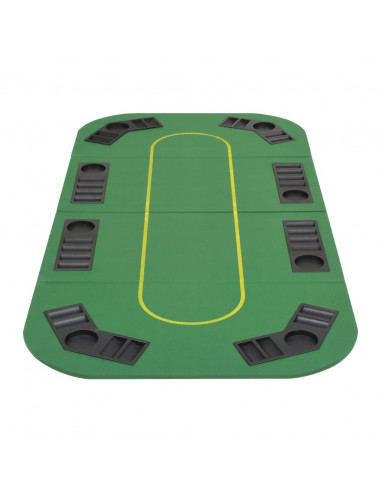 Tavolo da Poker Pieghevole in 4 8 Giocatori Rettangolare Verde