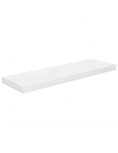 Scaffale a Parete Bianco Lucido 80x23,5x3,8 cm in MDF 2
