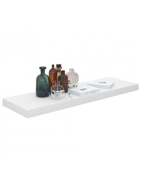 Scaffale a Parete Bianco Lucido 80x23,5x3,8 cm in MDF