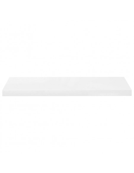 Scaffali a Parete 2 pz Bianco Lucido 80x23,5x3,8 cm in MDF