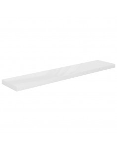 Scaffale a Parete Bianco Lucido 120x23,5x3,8 cm in MDF 2