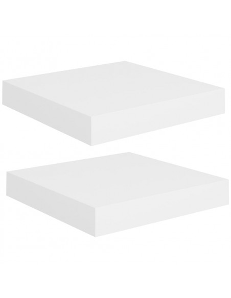 Scaffali a Parete 2 pz Bianchi 23x23,5x3,8 cm in MDF