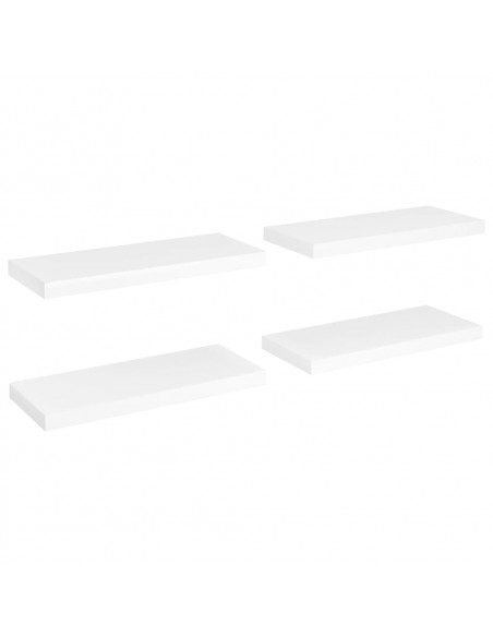 Scaffali a Parete 4 pz Bianchi 60x23,5x3,8 cm in MDF