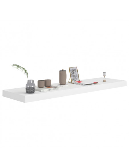 Scaffale a Parete Bianco 90x23,5x3,8 cm in MDF