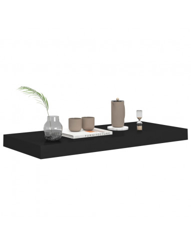 Scaffale a Parete Nero 60x23,5x3,8 cm in MDF