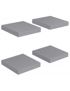 Scaffali a Parete 4 pz Grigi 23x23,5x3,8 cm in MDF 2