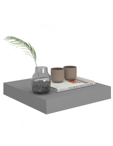 Scaffali a Parete 4 pz Grigi 23x23,5x3,8 cm in MDF