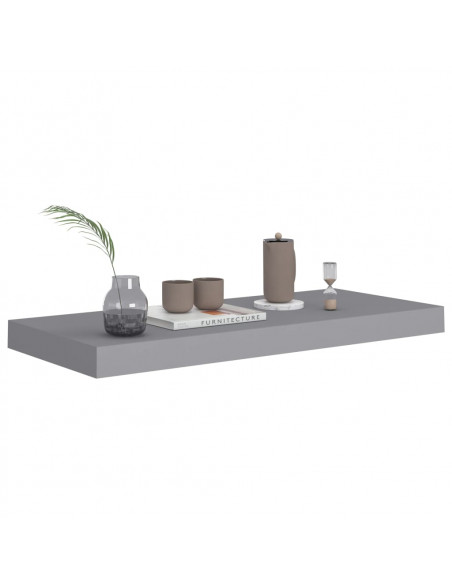 Scaffale a Parete Grigio 60x23,5x3,8 cm in MDF