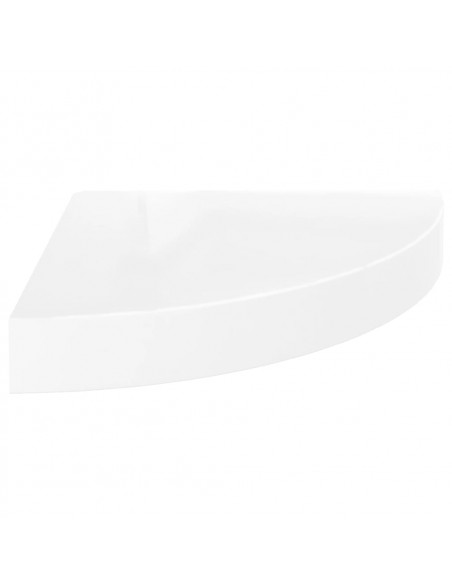 Scaffali Angolari a Parete 2 pz Bianco Lucido 25x25x3,8 cm MDF