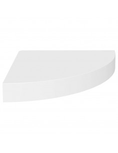 Scaffale Angolare a Parete Bianco 25x25x3,8 cm in MDF 2