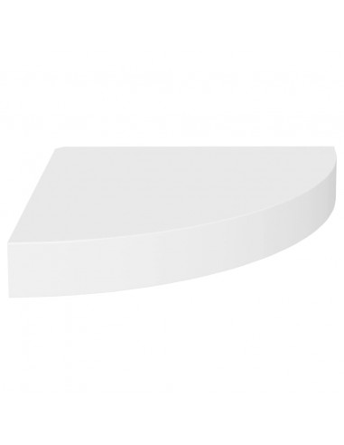 Scaffale Angolare a Parete Bianco 25x25x3,8 cm in MDF