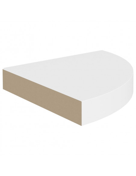 Scaffale Angolare a Parete Bianco 25x25x3,8 cm in MDF