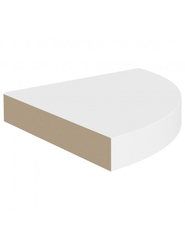 Scaffali Angolari a Parete 4 pz Bianchi 25x25x3,8 cm in MDF