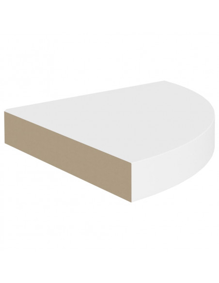 Scaffali Angolari a Parete 4 pz Bianchi 25x25x3,8 cm in MDF