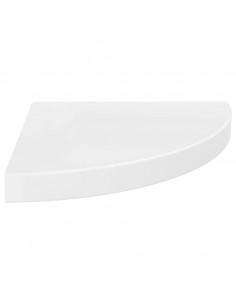 Scaffale Angolare a Parete Bianco Lucido 35x35x3,8 cm in MDF 2