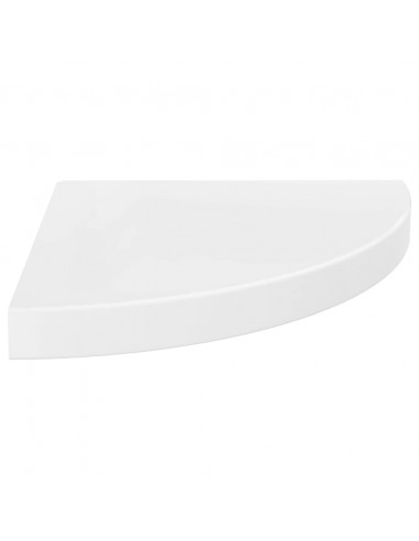 Scaffale Angolare a Parete Bianco Lucido 35x35x3,8 cm in MDF