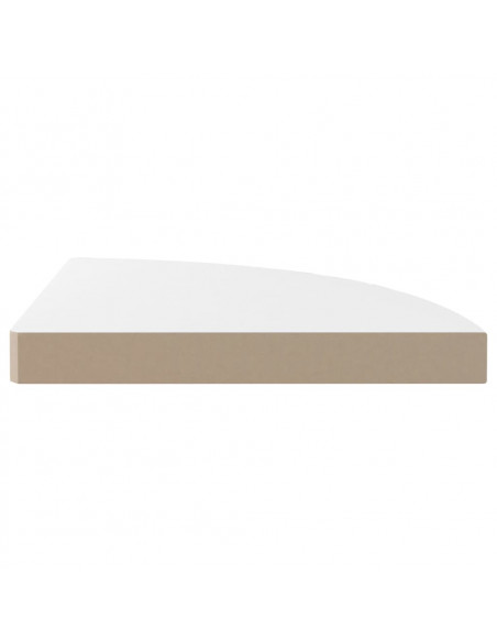 Scaffale Angolare a Parete Bianco Lucido 35x35x3,8 cm in MDF
