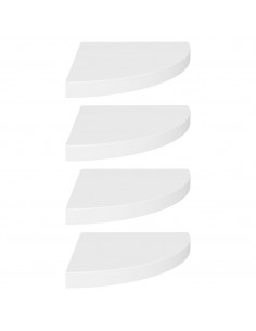 Scaffali Angolari a Parete 4 pz Bianchi 35x35x3,8 cm in MDF 2