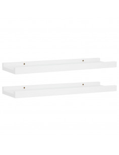 Mensole con Sporgenza 2 pz Bianche 40x9x3 cm MDF 2