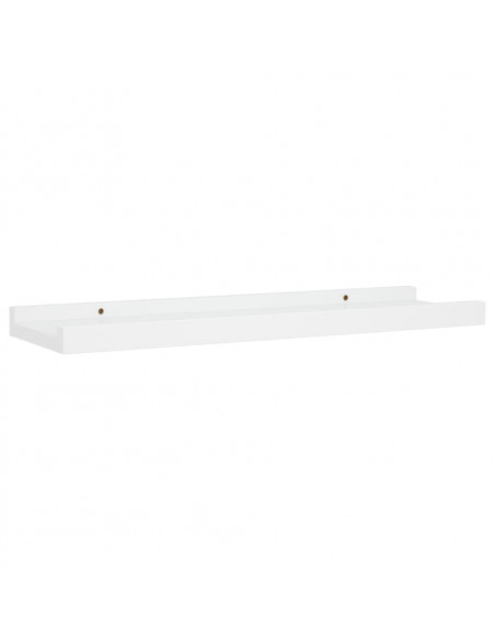 Mensole con Sporgenza 2 pz Bianche 40x9x3 cm MDF