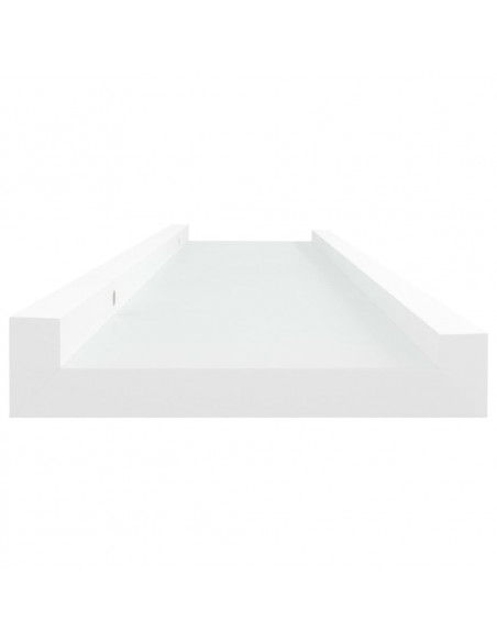 Mensole con Sporgenza 2 pz Bianche 40x9x3 cm MDF