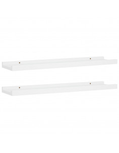 Mensole con Sporgenza 2 pz Bianche 60x9x3 cm MDF 2