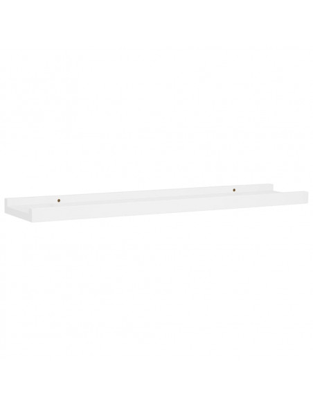 Mensole con Sporgenza 2 pz Bianche 60x9x3 cm MDF