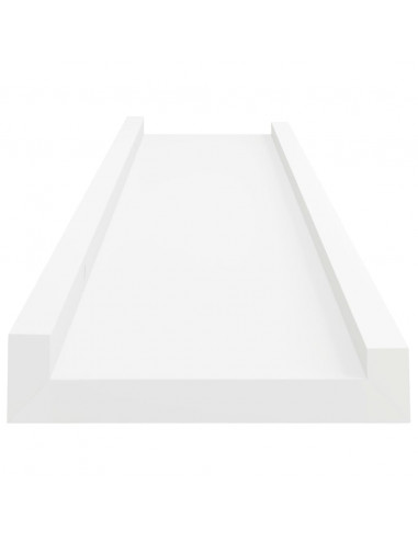 Mensole con Sporgenza 2 pz Bianche 60x9x3 cm MDF