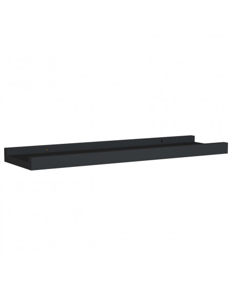 Mensole con Sporgenza 2 pz Nere 40x9x3 cm MDF