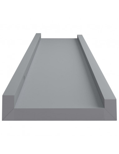 Mensole Loggia per Foto 2 pz Grigie 60x9x3 cm in MDF