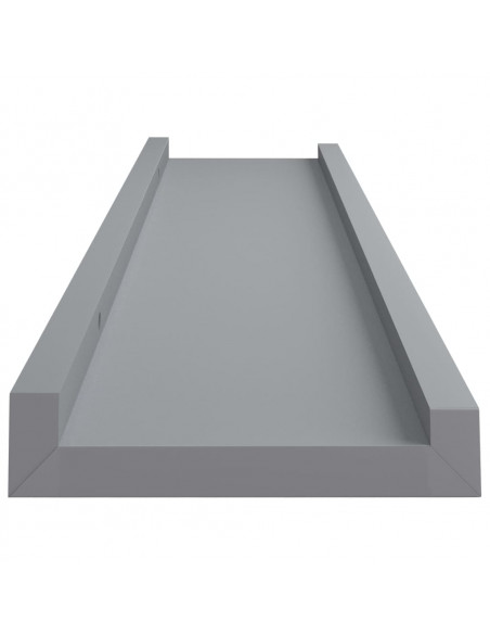 Mensole Loggia per Foto 2 pz Grigie 60x9x3 cm in MDF
