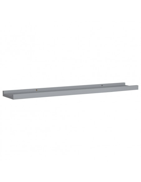 Mensole Loggia per Foto 2 pz Grigie 80x9x3 cm in MDF