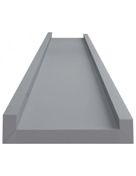 Mensole Loggia per Foto 2 pz Grigie 80x9x3 cm in MDF