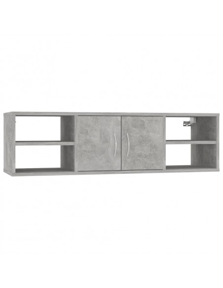 Scaffale a Parete Grigio Cemento 102x30x29 cm Legno Multistrato