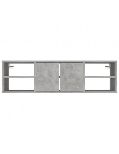 Scaffale a Parete Grigio Cemento 102x30x29 cm Legno Multistrato