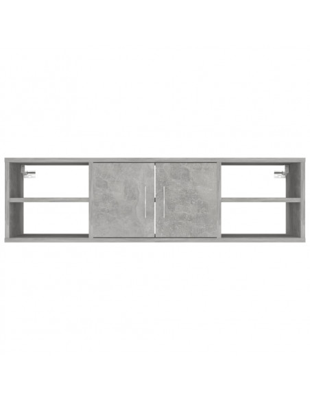 Scaffale a Parete Grigio Cemento 102x30x29 cm Legno Multistrato